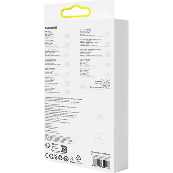Kabel USB Baseus USB-A - USB-C 1 m Fioletowy (CATS010405)