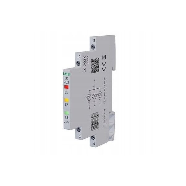 Λυχνία ελέγχου ισχύος FF LK-703K slim 3x230V+N για ράγα DIN