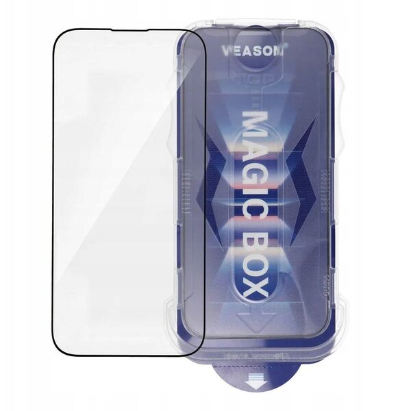 Tempered Glass 6D Pro Veason Easy-Install Glass + Applicator - για Iphone 16 Pro μαύρο