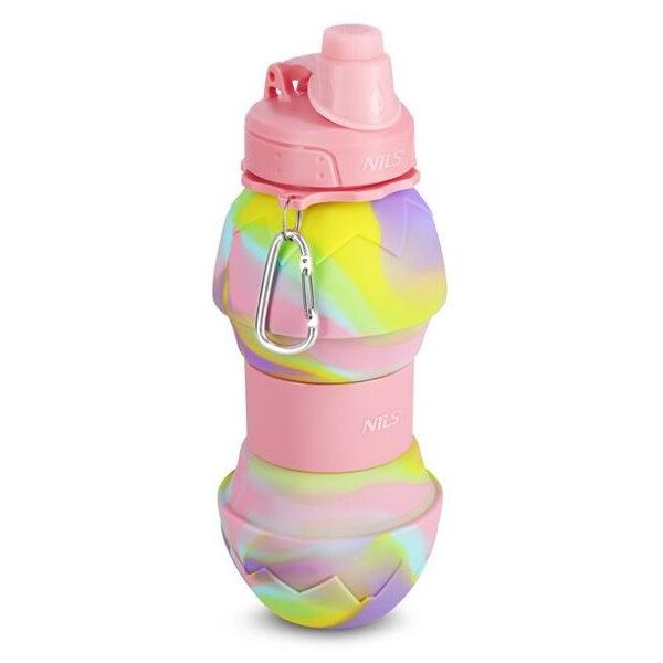 Πτυσσόμενο μπουκάλι σιλικόνης NC4102 700ML ΡΟΖ Nils