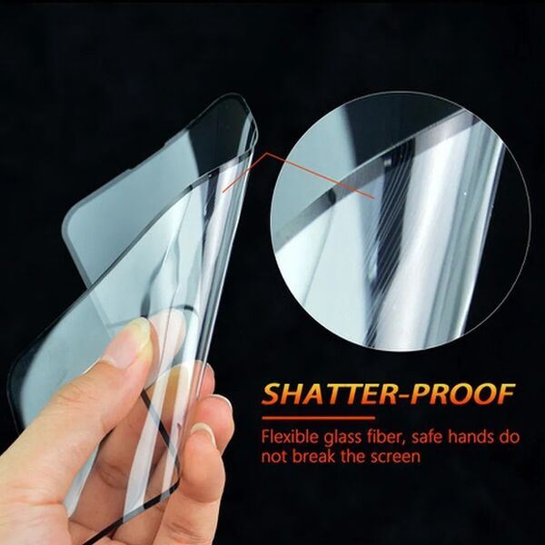 Υβριδικό γυαλί Bestsuit Flexible 5D Full Glue για Xiaomi 15 Ultra μαύρο (Hot Bending)