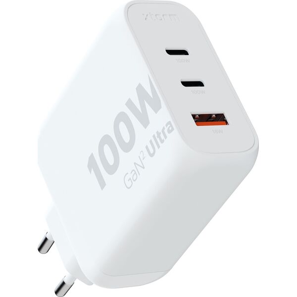 Ładowarka Xtorm Ładowarka cienna Ultra GaN2 100W 2xUSB-C PD,1xUSB-A QC 3.0 Biała