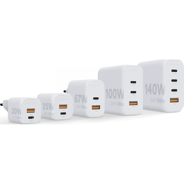 Ładowarka Xtorm Ładowarka cienna Ultra GaN2 100W 2xUSB-C PD,1xUSB-A QC 3.0 Biała
