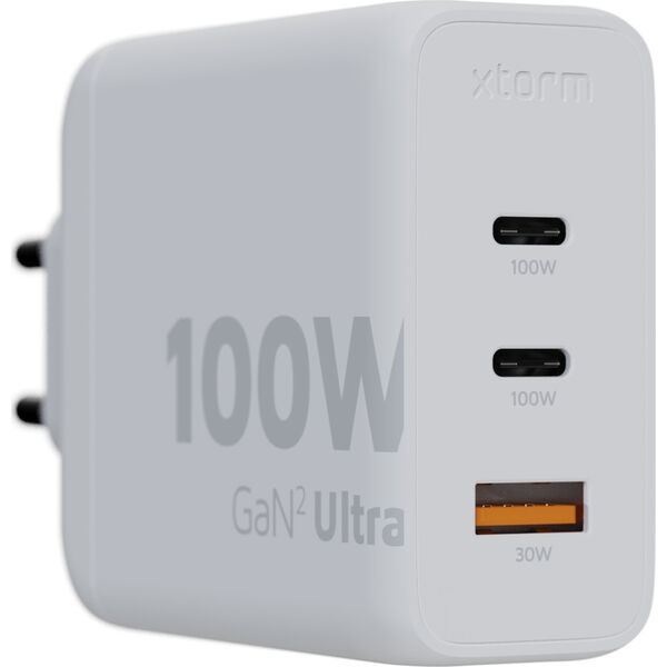 Ładowarka Xtorm Ładowarka cienna Ultra GaN2 100W 2xUSB-C PD,1xUSB-A QC 3.0 Biała