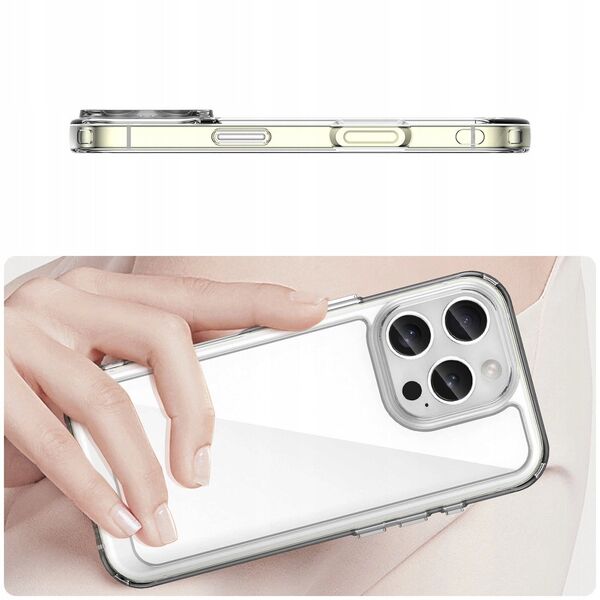 Θήκη Outer Space Case για iPhone 16e με ελαστικό πλαίσιο - διαφανές