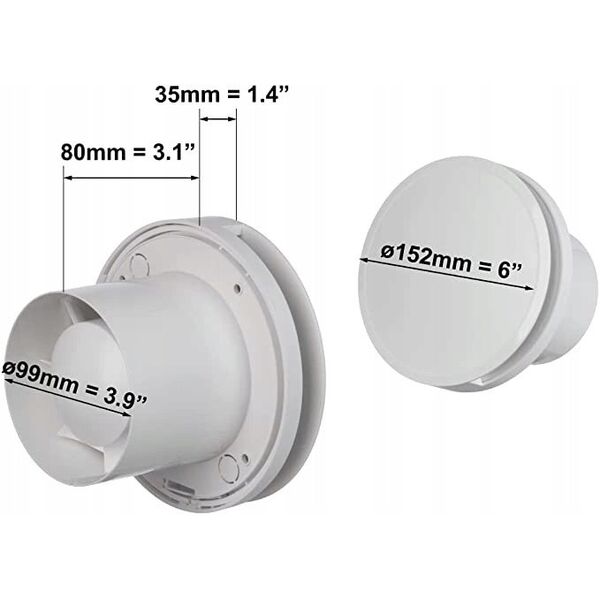 Οικιακός ανεμιστήρας EUROPLAST E-Extra EAT100S, d100 mm, με κάλυμμα, με ρουλεμάν, με χρονοδιακόπτη