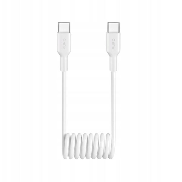 Σπιράλ καλώδιο Puro 25W USB-C - USB-C 1m - λευκό