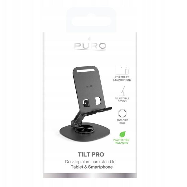 Βάση Puro Tilt Pro αλουμινίου για τηλέφωνο/τάμπλετ - σκούρο γκρι