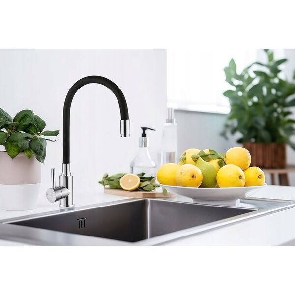 Μπαταρία κουζίνας Invena Silva, inox/czarny BZ-86-043-L