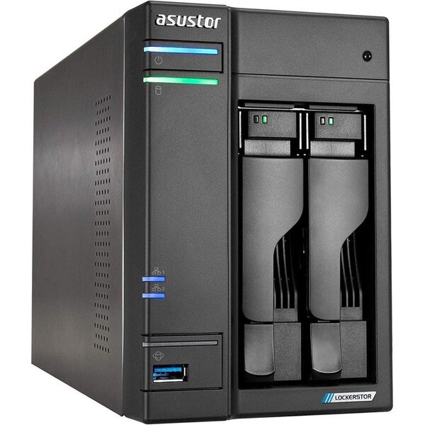Διακομιστής αρχείων Asustor LOCKERSTOR 2 AS6702T 2-bay, Intel Celeron N5105 Τετραπύρηνος 2.0GHz, 8GB RAM DDR4. 4x M.2 PCIe (NVMe), 2x 2.5 GbE. 2x USB 3.2. HDMI 2.0b