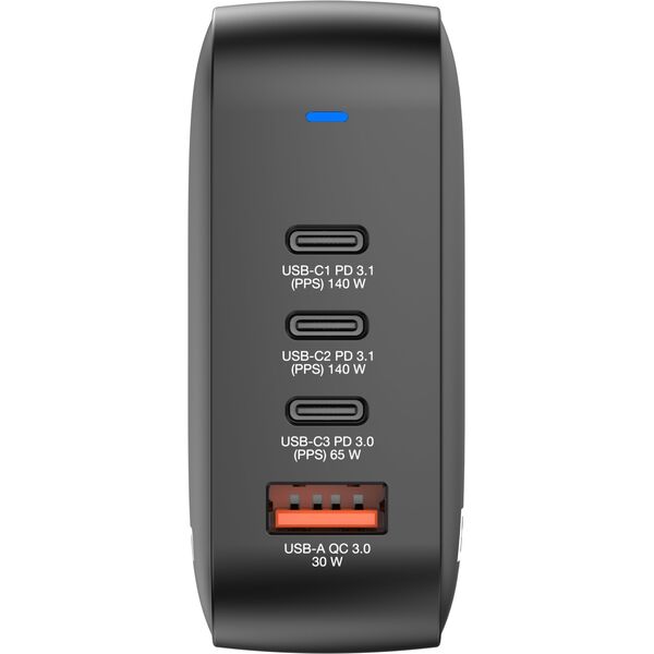 Verbatim, Φορτιστής GaN USB 3.0, USB C, γκρι, 165 W, εναλλάξιμες άκρες C,G,A