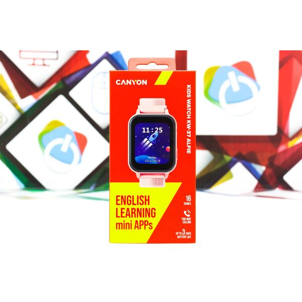 Έξυπνο ρολόι CANYON για παιδιά Alfie KW-37 MP3 Μάθηση και Διασκέδαση Ροζ