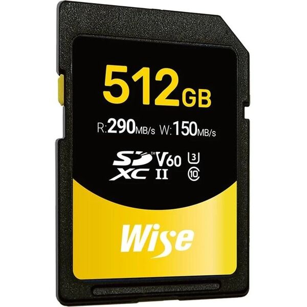 ΚΑΡΤΑ Wise SDXC UHS-II V60 512GB R:290MBs / W:150MBs WI-SD-S512