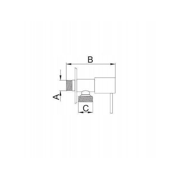 Invena γωνιακή βαλβίδα με κεραμική κεφαλή 1/2"x1/2", χρώμιο ZW-43-015