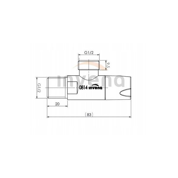 Invena γωνιακή βαλβίδα με κεραμική κεφαλή 1/2"x1/2", λευκό ZW-49-01B-W