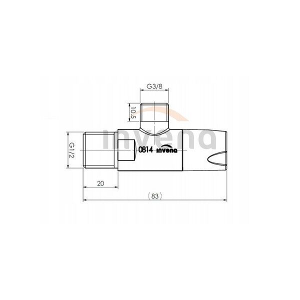 Invena γωνιακή βαλβίδα με κεραμική κεφαλή 1/2"x3/8", λευκό ZW-49-00B-W