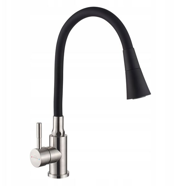 Invena μπαταρία κουζίνας Gabi, ανοξείδωτο/μαύρο BZ-87-043-L