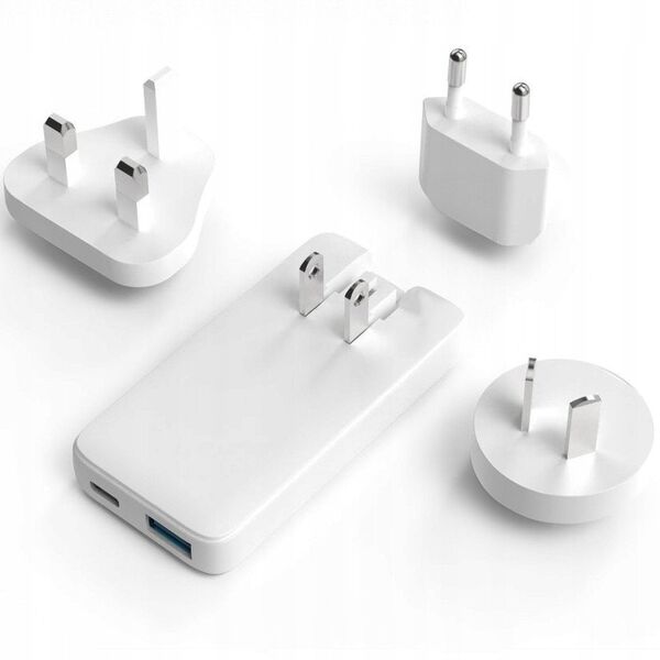 FIXED Slim GaN Travel Charger - Φορτιστής GaN USB-A/USB-C 65W λευκός - Εγγύηση ασφάλειας. Απλές δόσεις. Δωρεάν αποστολή από 170 zł.