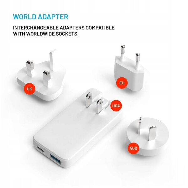 FIXED Slim GaN Travel Charger - Φορτιστής GaN USB-A/USB-C 65W λευκός - Εγγύηση ασφάλειας. Απλές δόσεις. Δωρεάν αποστολή από 170 zł.