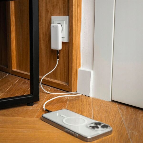 FIXED Slim GaN Travel Charger - Φορτιστής GaN USB-A/USB-C 65W λευκός - Εγγύηση ασφάλειας. Απλές δόσεις. Δωρεάν αποστολή από 170 zł.