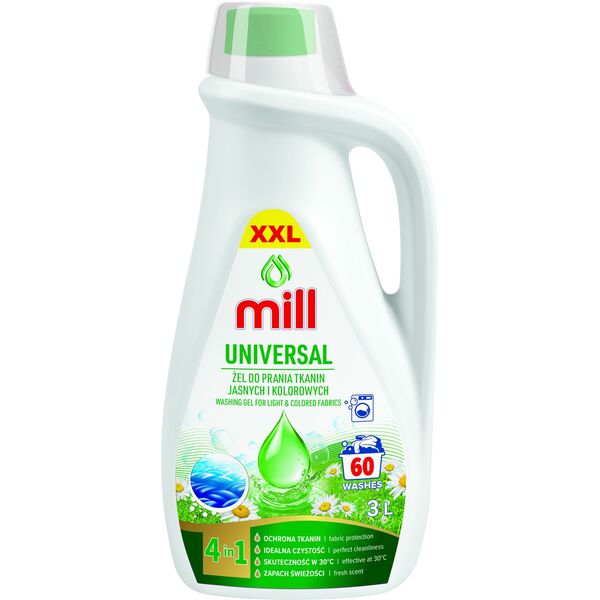Τζελ πλυντηρίου MILL UNIWERSALNY 3l, 60 πλύσεις (συσκ. 4 τεμ.)