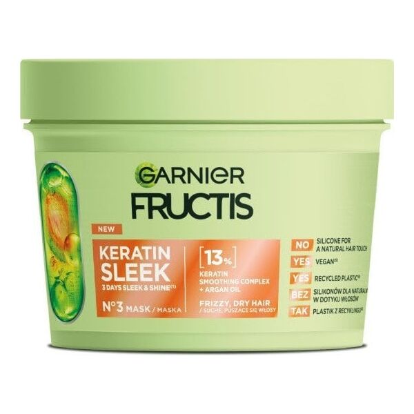 Garnier Fructis Keratin Sleek Mask maska do włosów 370ml