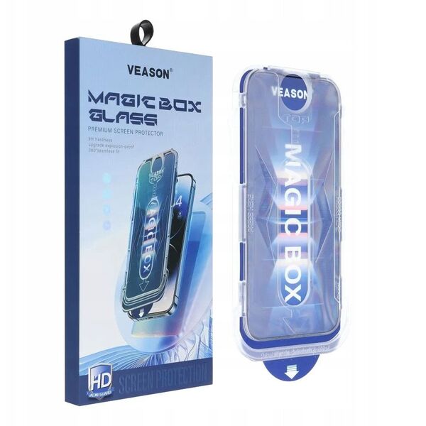 Szkło Hartowane 6D Pro Veason Easy-Install Glass + Aplikator - do Iphone 16 Pro Max czarny