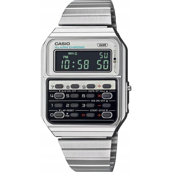 Zegarek Casio Zegarek Męski Casio CA-500WE-7BEF Srebrzysty ( 34 mm)