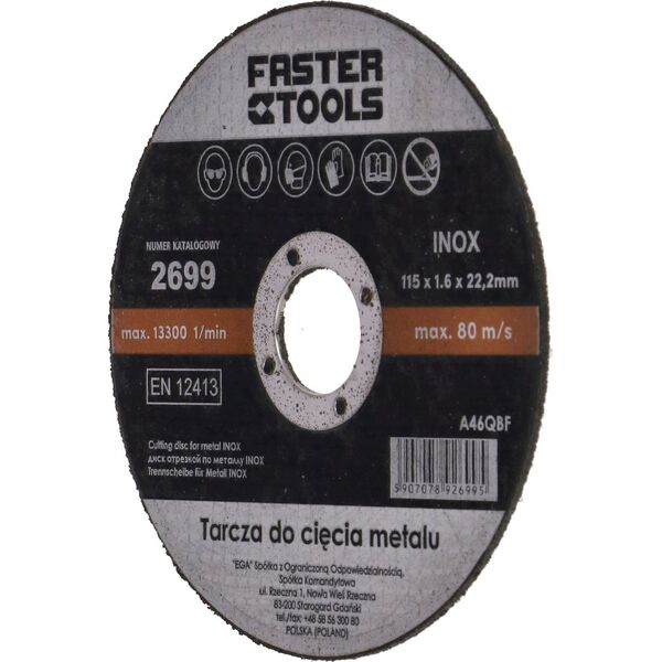 Faster Tools FASTER TOOLS Tarcza do cięcia metalu INOX 125 x 1,0 one size