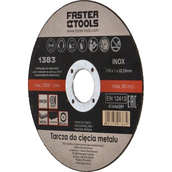 Faster Tools FASTER TOOLS Tarcza do cięcia metalu INOX 125 x 1,0 one size