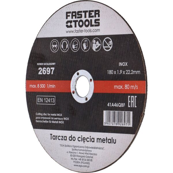 Faster Tools FASTER TOOLS Tarcza do cięcia metalu INOX 125 x 1,0 one size