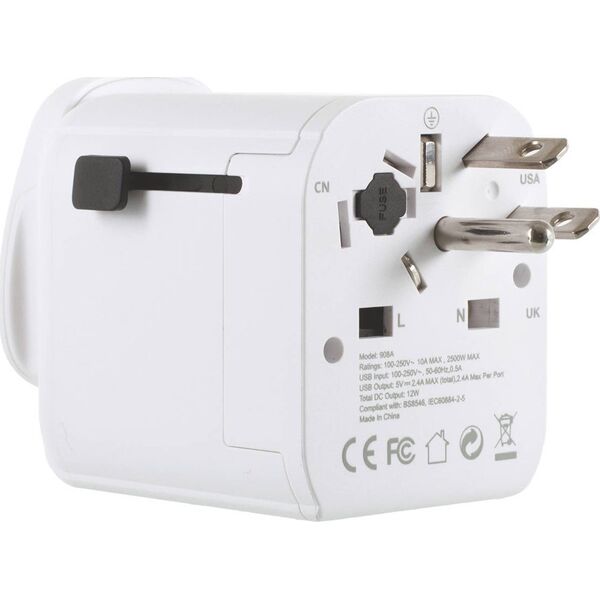 Lifeventure Adapter podróżny USB UK-World Travel Adaptor Uniwersalny