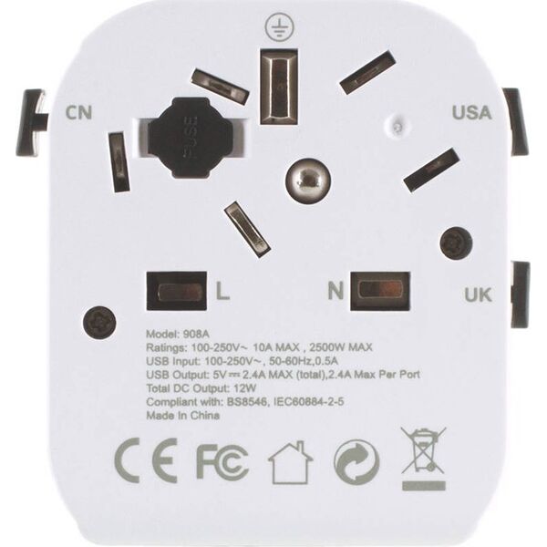 Lifeventure Adapter podróżny USB UK-World Travel Adaptor Uniwersalny