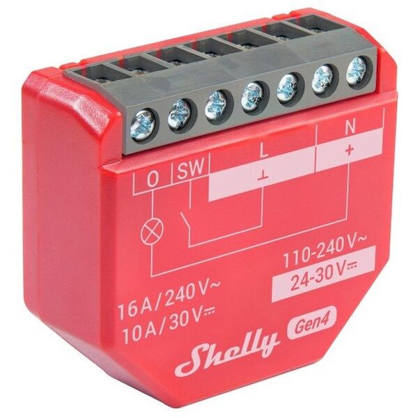 Shelly Ρελέ "1PM Gen4 4er Pack" max 16A 1 Κανάλι Λειτουργία Μέτρησης WLAN Matter Zigbee Bluetooth