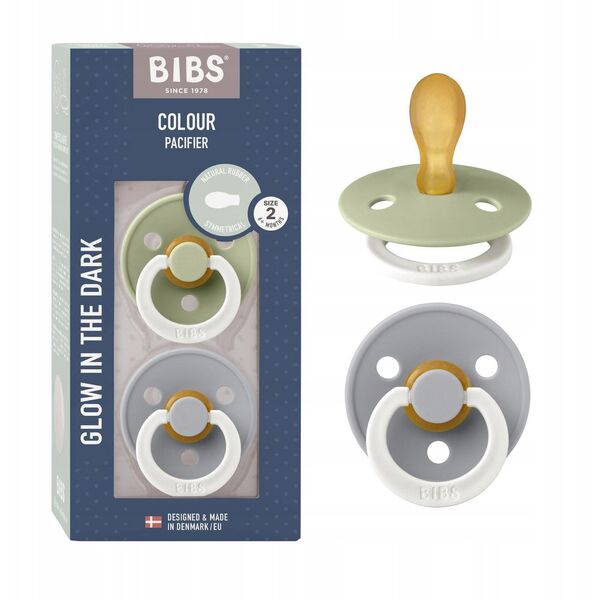 BIBS Colour Symmetrical GLOW - Sage Glow / Cloud Glow - 6-18-months