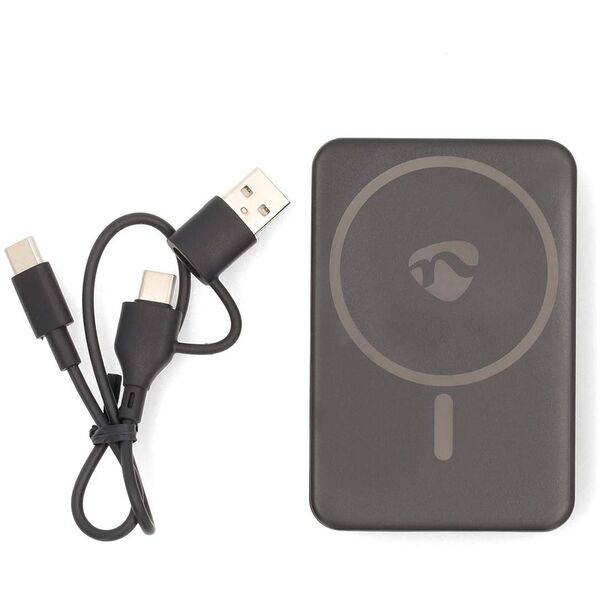 NEDIS Powerbank 5000mAh für kabelloses Laden, schwarz