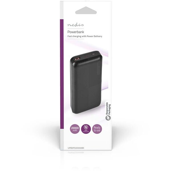 NEDIS Powerbank 20000mAh, schwarz
