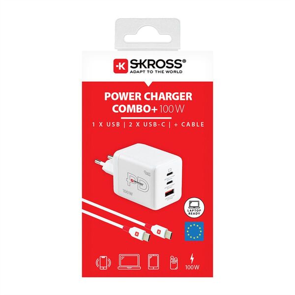 Ładowarka sieciowa Skross 100W GaN Combo EU
