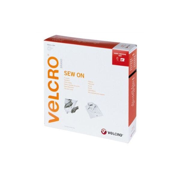 VELCRO Taśma z haczykiem i pętelką do przyszywania, haczyk i pętelka 50 mm x 10 m biała