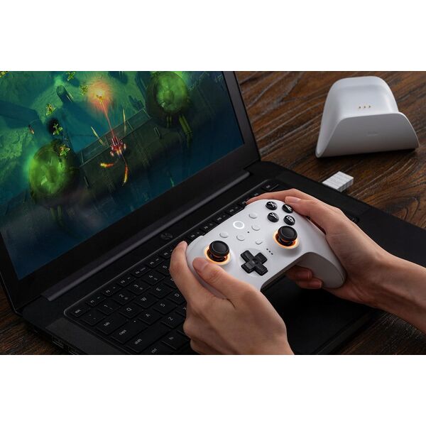8BitDo Ultimate 2 Wireless BT game controller, PC/Switch, white