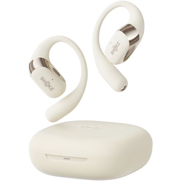 SHOKZ OpenFit 2 wireless earbud headphones, beige