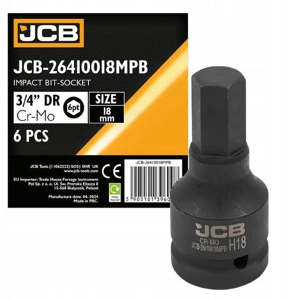 JCB Καρυδάκι-μπιτ κρούσης 3/4" 18mm (6-γωνιακό)