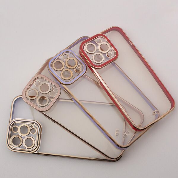 Hurtel Fashion Case etui do iPhone 13 Pro Max żelowy pokrowiec ze złotą ramką czarny