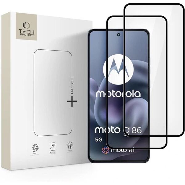 TEMPERED GLASS TECH-PROTECT GLASS FIT+ 2-PACK MOTOROLA MOTO G86 5G / G86 5G POWER BLACK