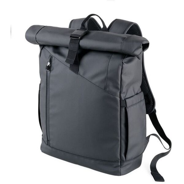 TROIKA Roll Top Rucksack TROIKA BLACK ROLL TOP
