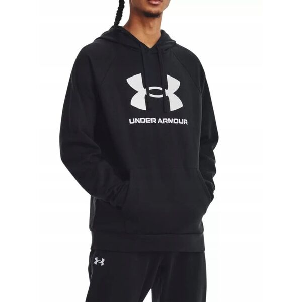 Φούτερ με κουκούλα Under Armour Rival Fleece Logo Hoodie - μαύρο/λευκό