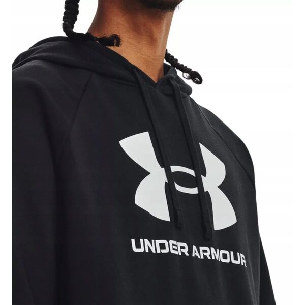 Φούτερ με κουκούλα Under Armour Rival Fleece Logo Hoodie - μαύρο/λευκό