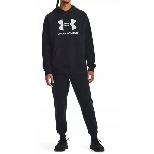 Φούτερ με κουκούλα Under Armour Rival Fleece Logo Hoodie - μαύρο/λευκό