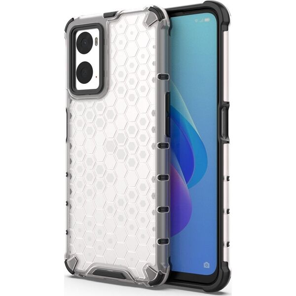 Hurtel Honeycomb etui pancerny pokrowiec z żelową ramką Oppo A76 / Oppo A36 / Realme 9i przezroczysty