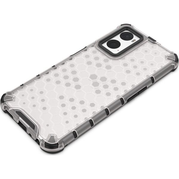 Hurtel Honeycomb etui pancerny pokrowiec z żelową ramką Oppo A76 / Oppo A36 / Realme 9i przezroczysty